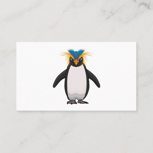 Cute macaroni penguin cartoon visitekaartje (Achterkant)