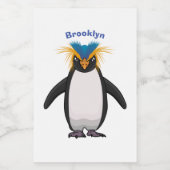 Cute macaroni penguin cartoon voedselcontainer etiket (Enkel label)