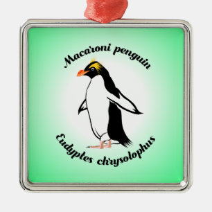 Cute Macaroni Penguin Metalen Ornament
