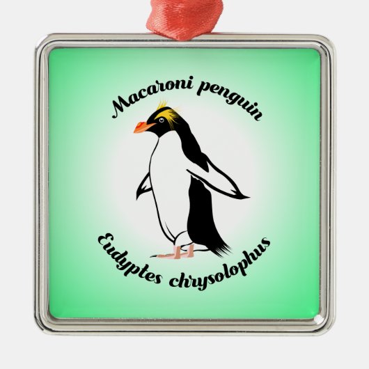 Cute Macaroni Penguin Metalen Ornament (Voorkant)