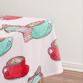 Cute Macarons en Cappuccino | Deegwaren | Monogram Tafelkleed (Voorbeeld)