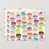 Cute Macarons Pattern Briefkaart (Voorkant / Achterkant)