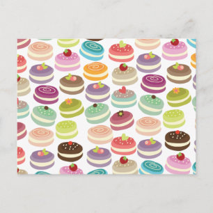 Cute Macarons Pattern Briefkaart