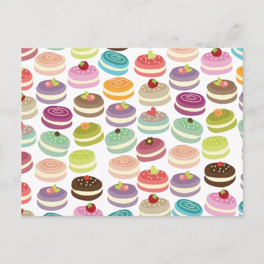 Cute Macarons Pattern Briefkaart (Voorkant)