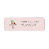 Cute Macarons roze return address Etiket (Voorkant)