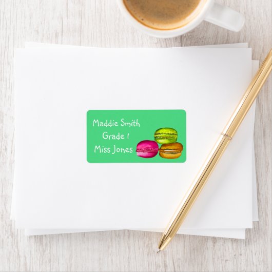 Cute macarons, schatboekjes etiket (Insitu)