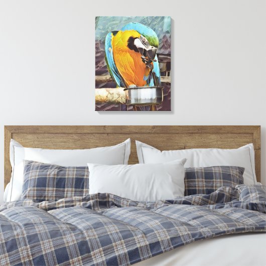 CUTE MACAW CANVAS AFDRUK (Insitu (Slaapkamer))