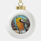 CUTE MACAW KERAMISCHE BAL ORNAMENT (Voorkant)