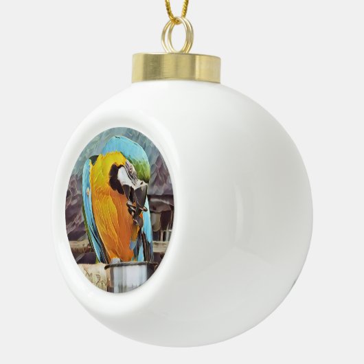 CUTE MACAW KERAMISCHE BAL ORNAMENT (Rechts)