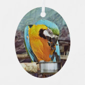 CUTE MACAW METALEN ORNAMENT (Voorkant)