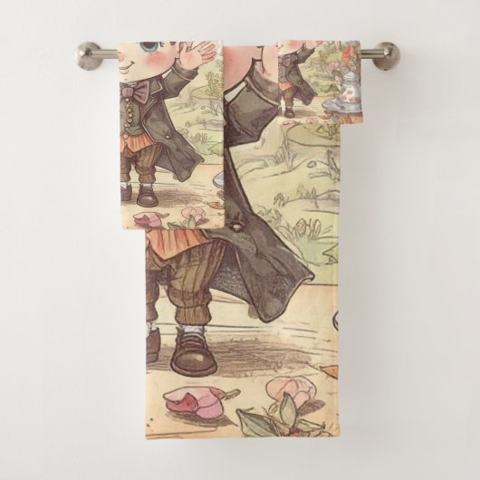 Cute Mad Hatter Whimsical Wonderland Woodland Art Bad Handdoek (Insitu)