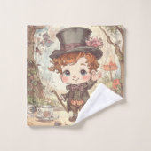 Cute Mad Hatter Whimsical Wonderland Woodland Art Bad Handdoek (Wasdoekje)