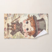 Cute Mad Hatter Whimsical Wonderland Woodland Art Bad Handdoek (Handdoek)