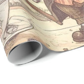 Cute Mad Hatter Whimsical Wonderland Woodland Art Cadeaupapier (Rol Hoek)