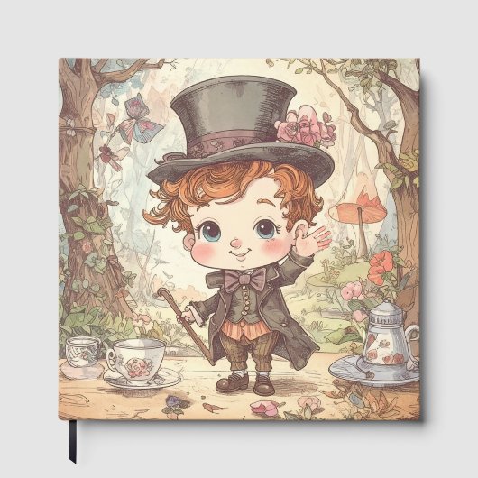 Cute Mad Hatter Whimsical Wonderland Woodland Art Gastenboek (Voorkant)