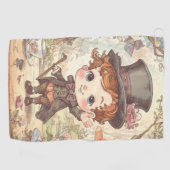 Cute Mad Hatter Whimsical Wonderland Woodland Art Golfhanddoek (Horizontaal)