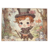 Cute Mad Hatter Whimsical Wonderland Woodland Art Groot Cadeauzakje (Achterkant)