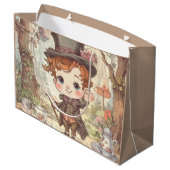 Cute Mad Hatter Whimsical Wonderland Woodland Art Groot Cadeauzakje (Achterkant Gekanteld)