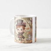Cute Mad Hatter Whimsical Wonderland Woodland Art Koffiemok (Voorkant links)