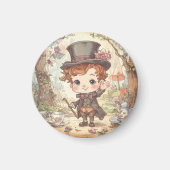 Cute Mad Hatter Whimsical Wonderland Woodland Art Magneet (Voorkant)