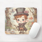 Cute Mad Hatter Whimsical Wonderland Woodland Art Muismat (Met muis)
