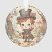 Cute Mad Hatter Whimsical Wonderland Woodland Art Ornament (achterkant)