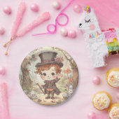 Cute Mad Hatter Whimsical Wonderland Woodland Art Papieren Bordje (Feest)