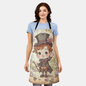 Cute Mad Hatter Whimsical Wonderland Woodland Art Schort (Gedragen)