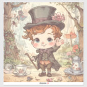 Cute Mad Hatter Whimsical Wonderland Woodland Art Sticker (Vel)