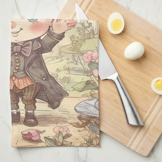 Cute Mad Hatter Whimsical Wonderland Woodland Art Theedoek (Quarter Fold)