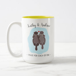 Cute made for Elke otter Gepersonaliseerd hem haar Tweekleurige Koffiemok