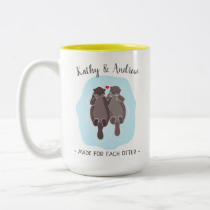 Cute made for Elke otter Gepersonaliseerd hem haar Tweekleurige Koffiemok