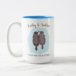 Cute made for Elke otter Gepersonaliseerd hem haar Tweekleurige Koffiemok