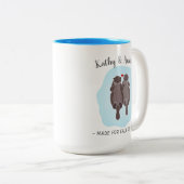 Cute made for Elke otter Gepersonaliseerd hem haar Tweekleurige Koffiemok (Voorkant rechts)