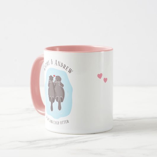 Cute Made for Elke Otter Hem Haar Romantische Coup Mok (Voorkant links)