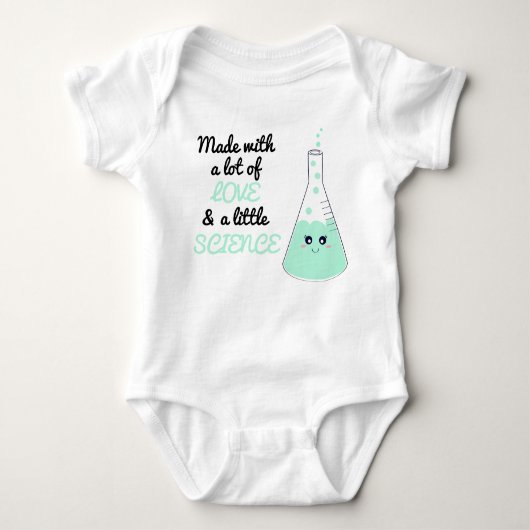 Cute made with Love and Science Beaker Green Romper (Voorkant)