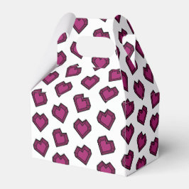 Cute Magenta Donker Roze Edelsteen Hart patroon Bedankdoosjes