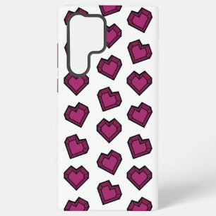 Cute Magenta Donker Roze Edelsteen Hart patroon Samsung Galaxy Hoesje
