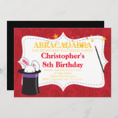 Cute Magic Birthday Party Invitations Kaart (Voorkant / Achterkant)