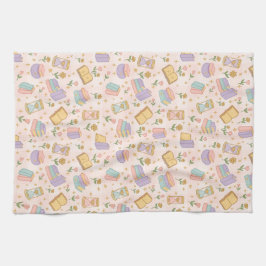 Cute Magic Boeken Pastel Roze Theedoek