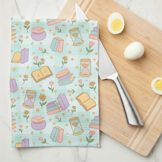 Cute Magic Books Groen Theedoek (Quarter Fold)