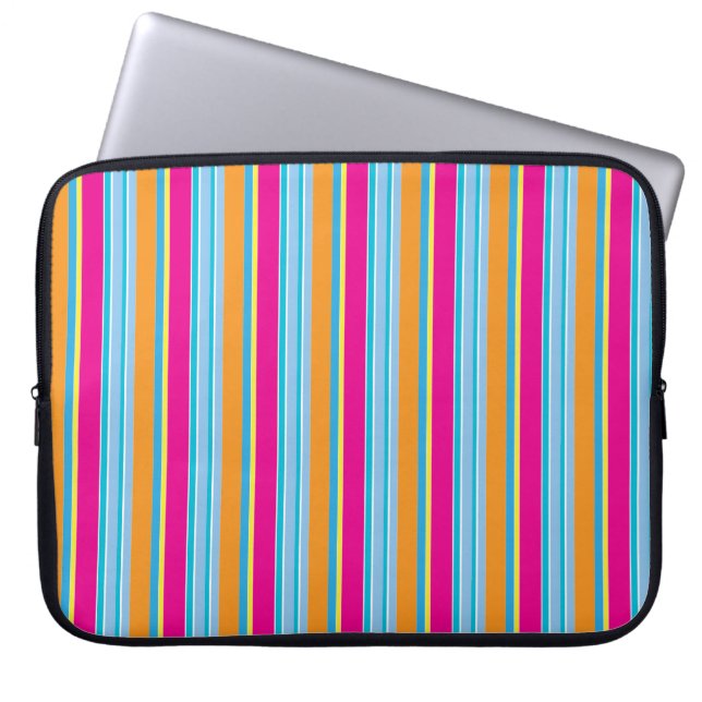 Cute magic colorful stripes laptop sleeve (Voorkant)