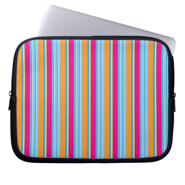 Cute magic colorful stripes laptop sleeve (Voorkant)