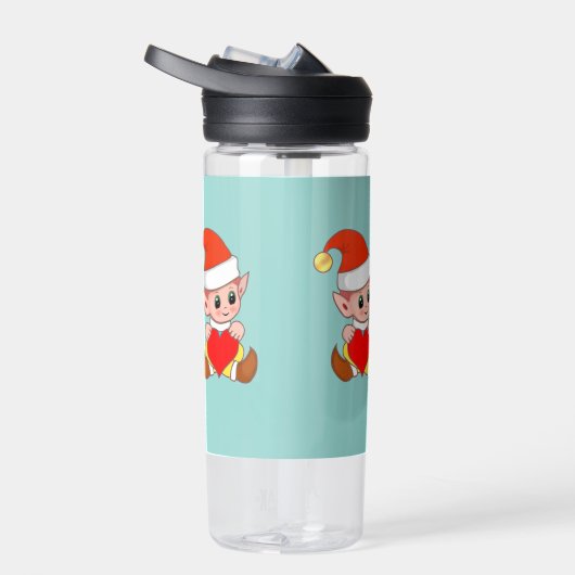 Cute Magic Elf met hart op lichtblauw Waterfles (Rechts)
