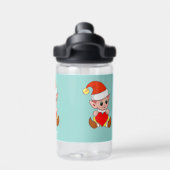 Cute Magic Elf met hart op lichtblauwe wattenbodem Waterfles (Achterkant)