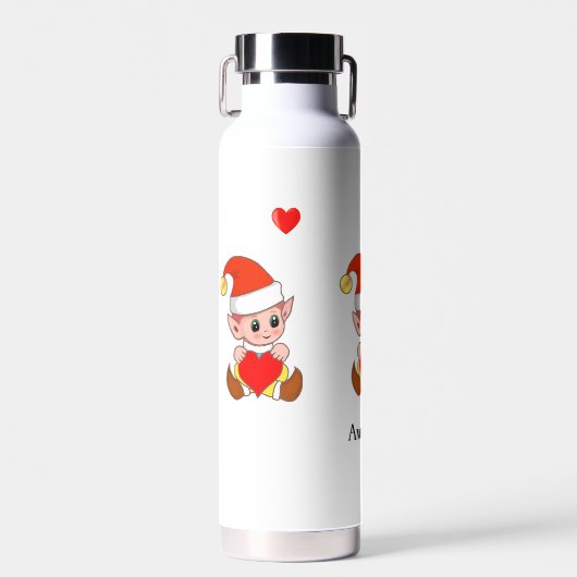 Cute Magic Elf met Heart op White Waterfles (Voorkant)