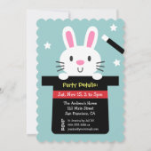 Cute Magic Pet Bunny Birthday Party Kaart (Achterkant)