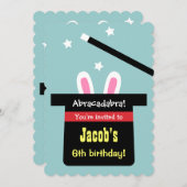 Cute Magic Pet Bunny Birthday Party Kaart (Voorkant / Achterkant)