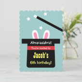 Cute Magic Pet Bunny Birthday Party Kaart (Staand voorkant)