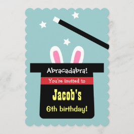 Cute Magic Pet Bunny Birthday Party Kaart